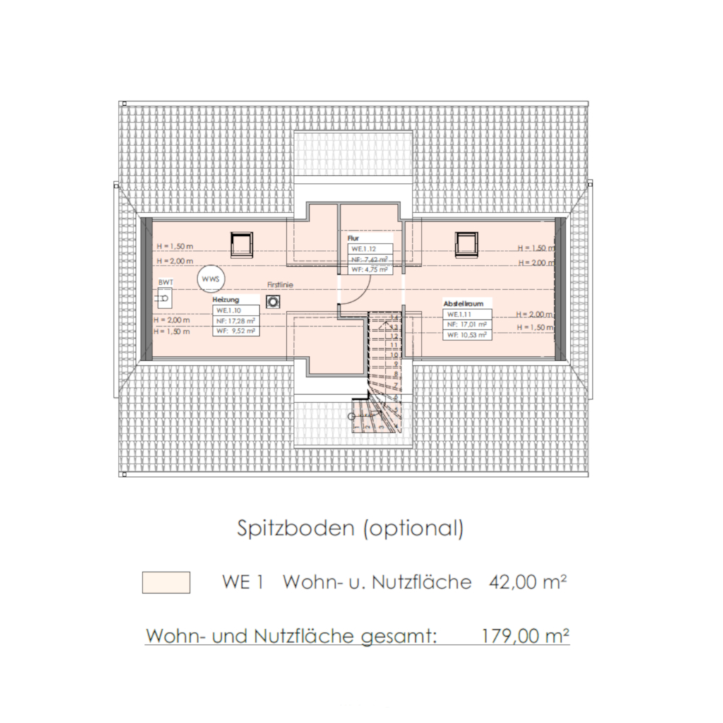 Landhausstil mit Einlieger 179 Spitzboden Grundriss